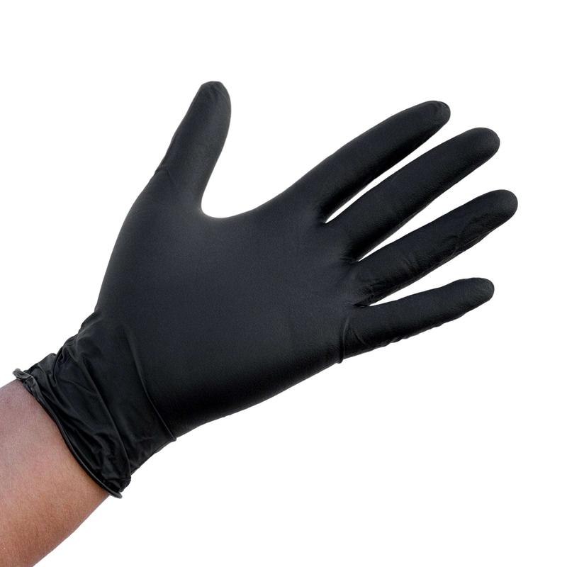Angelus Black Nitrile Disposable Gloves - 6 Mil - 100 Gloves - Car Detailing & Cleaning Industrial Grade Chemical Resistant Powder-Free Textured Grip