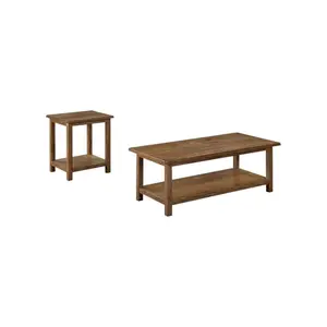 Payne 2-piece Coffee and End Table Set Distressed Brown