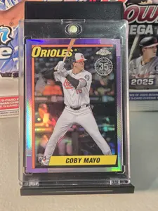 Topps Coby Mayo #90CB-17 [Rookie] 2025 Chrome 1990 Baseball Card - 35 Anniversary Series, Core Player, 1990 Orioles Season, Collectible Value