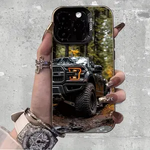 Phone case: Forest Explorer - Off-Road Pickup Truck Design |   Durable & Long-Lasting |    Protection |   Shockproof, Anti-Drop |   Light Luxury Silvery Finish |   Comfort Grip with Non-Slip Texture |   Minimalist IMD Flat Print Case for iPhone 16/15/14/1