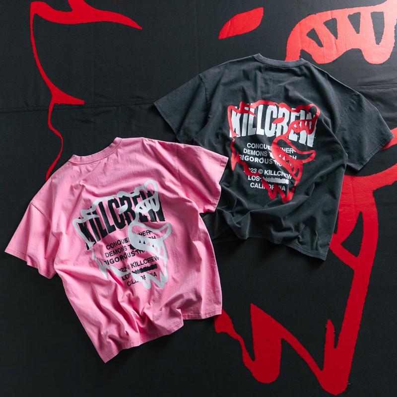 Kill Crew Relaxed Fit T-Shirt Menswear Top Tshirt Oversized Streetwear Casual Kill Crew Relaxed Fit T-Shirt Menswear Top Tshirt Oversized Streetwear Casual