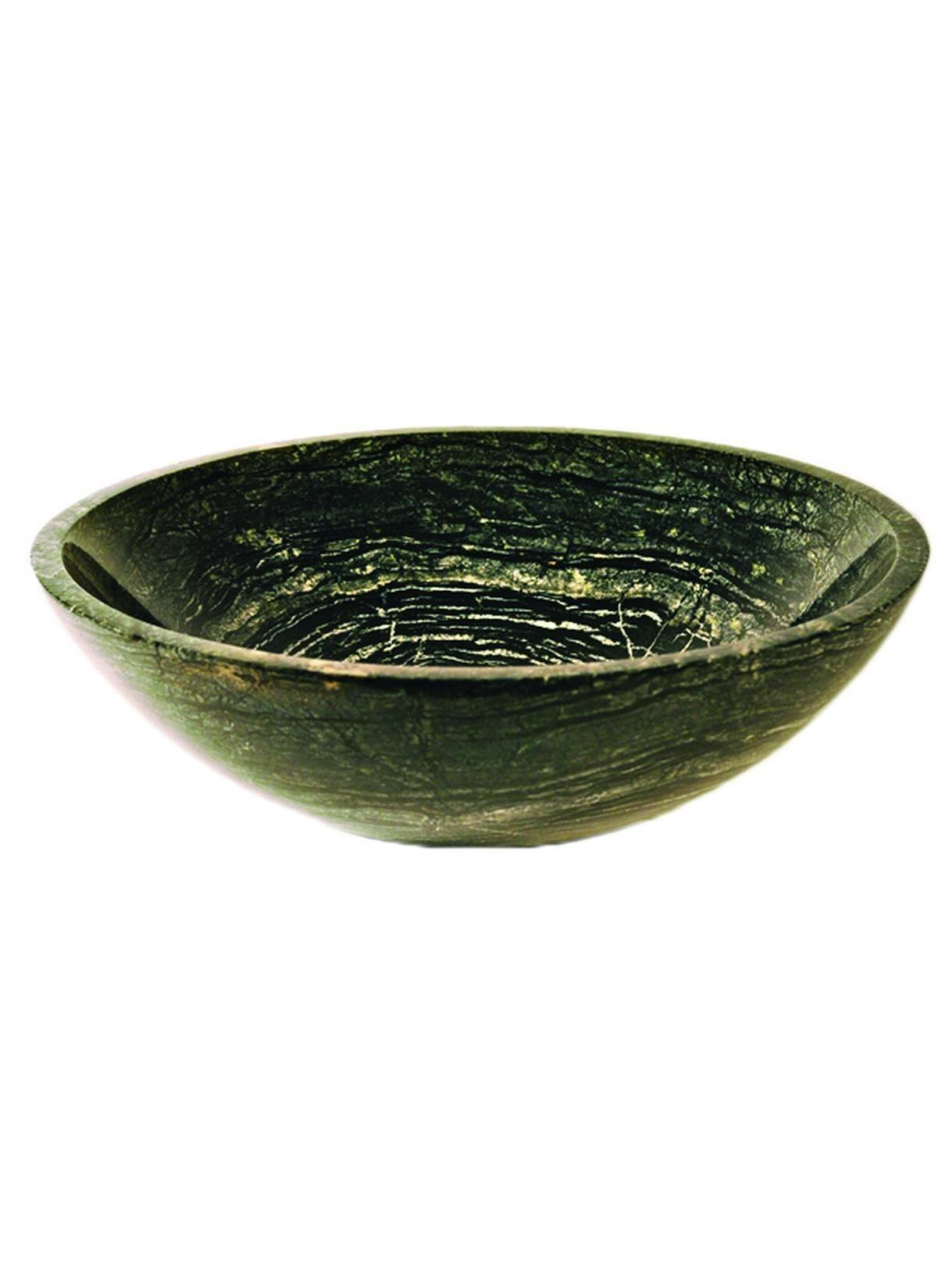 Novatto NOSV-LM NOSV-LM Lunar Marble Natural Stone Vessel Sink Black with White Veining 17-Inch Diameter