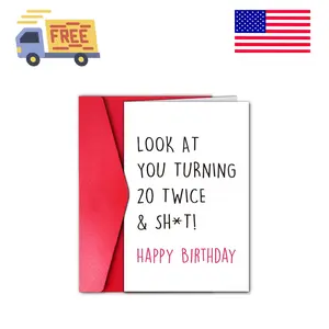 Funny 40th Birthday Card for Friend Sister Brother, Forty Year Old Card Gift (Look at You Turning 20 Twice)