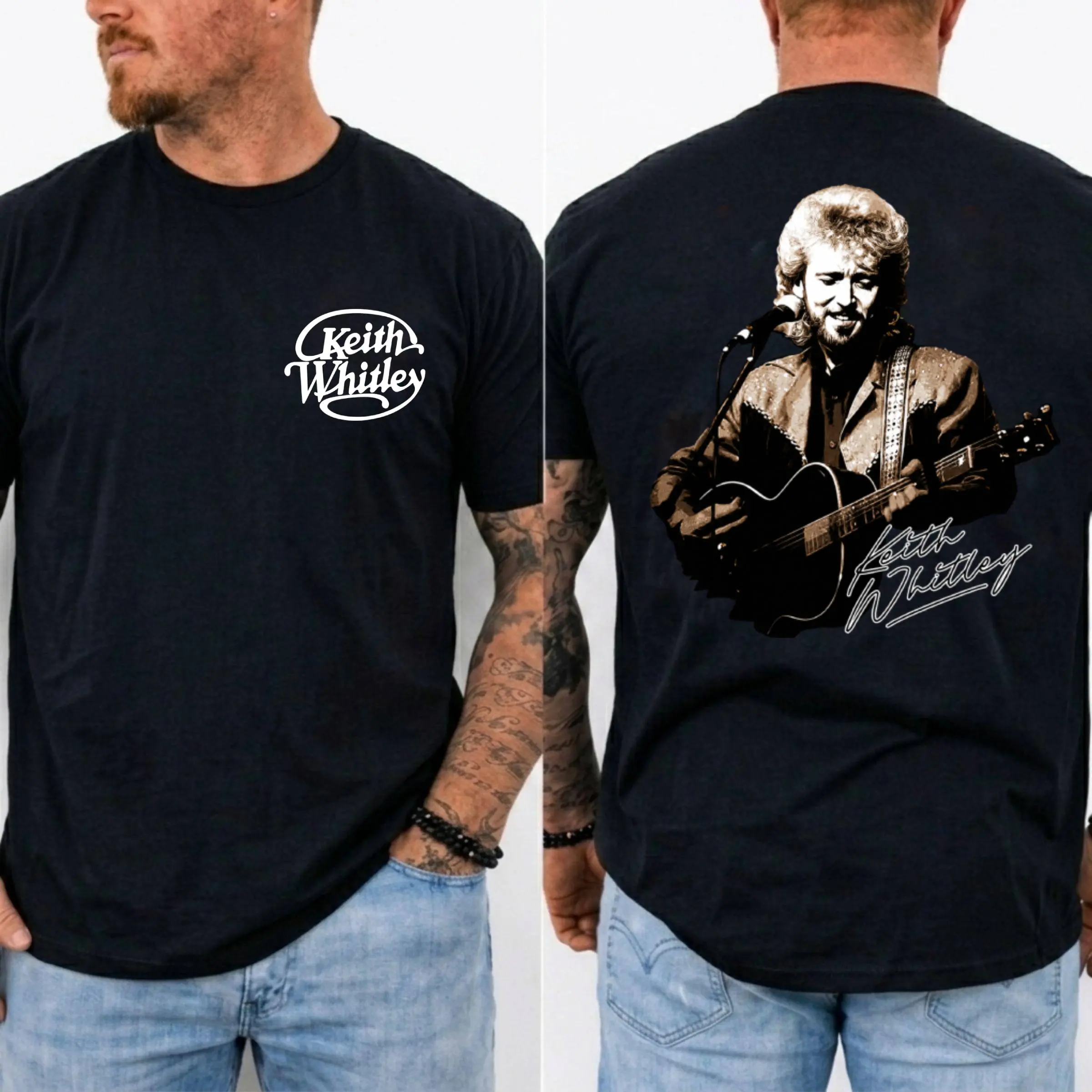 Vintage Keith Whitley Country Music 80s Retro Style Tee T Shirt Casual Classic, Top Men's and Women's Clothing Shirt