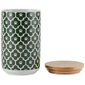 Bone Dry Paw Lattice Print Ceramic Treat Canister