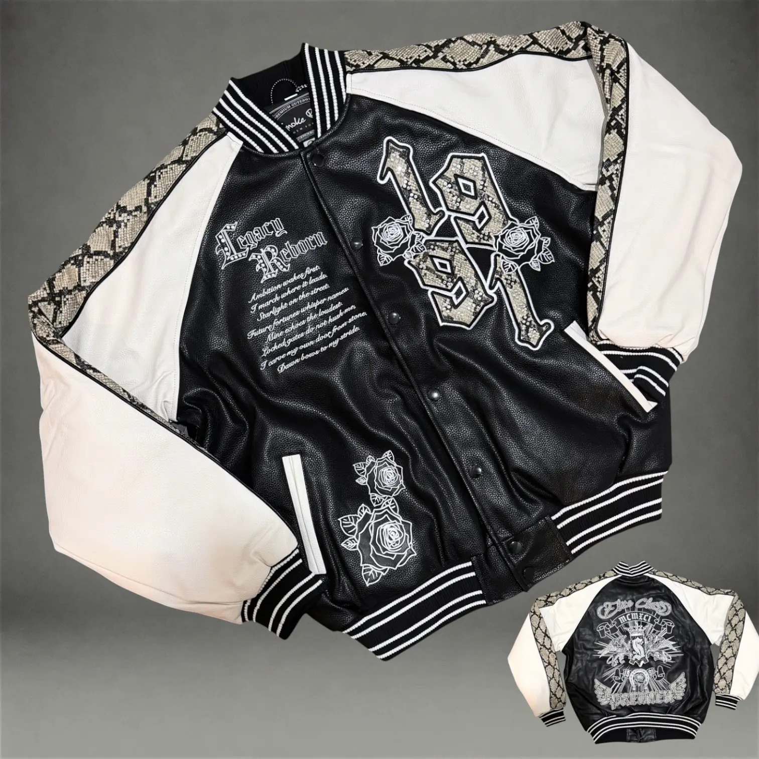 Rise - Elite Classic Varsity Jacket - Jet Black F599