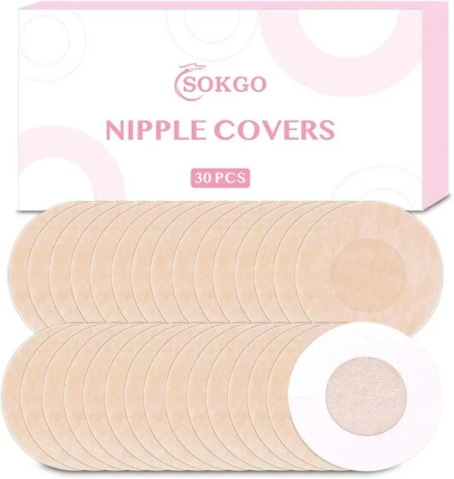 Women's Sokgo 30-Piece Invisible Adhesive Nipple Covers, Disposable Womenswear Breast Bra Pads