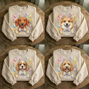 Easter Dog Sweatshirt 1  Cute Bunny Ears Puppy Crewneck  Choose Your Breed 20+ Options)  Spring Dog Mom Gift