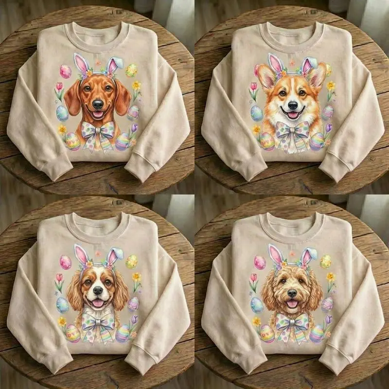 Easter Dog Sweatshirt 1  Cute Bunny Ears Puppy Crewneck  Choose Your Breed 20+ Options)  Spring Dog Mom Gift