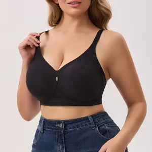 CasFrist Jelly Bras Wireless Support Bra for Women Full Coverage Comfortable No Underwire Seamless Everyday Bra with Adjustable Straps & Hooks Lightweight & Breathable