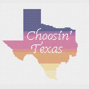 Choosin' Texas State Logo Handpainted Needlepoint Canvas