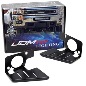 iJDMTOY Heavy Duty Steel Constructed Fog Opening Dual Pod Light Mounting Bracket Hardware For Chevrolet 2007-2014 Silverado 1500 2500 3500 HD