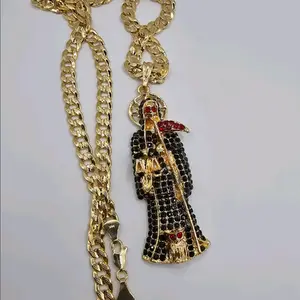 LA SANTA MUERTE cuban style necklace Gold-plated Gold-plated 24"inches