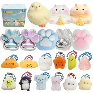 20pcs Squishy Pack,Fidget Toys Kit,Include Squishies Party Favors for Kids 4-8 8-12 Treasure Box Toys for Classroom Birthday Xmas Gifts Goodie Bag Stocking Stuffers for Teens (20pcs)