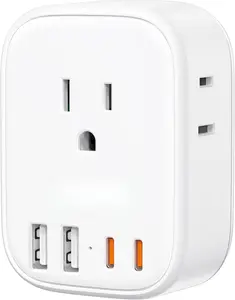 Multi Plug Outlet Extender with USB, 4 AC Electrical Outlet Expander with 4 USB Charger Cube(2 Type C), Small Multiple Wall Tap Plug Splitter for Home Office Travel Cruise Dorm Essentials