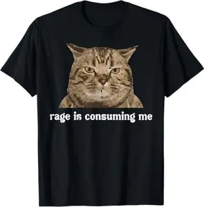 Rage Is Consuming Me Funny Cat Silly Saying Meme Women Men T-Shirt