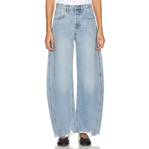 GRLFRND Paola Barrel Leg Jean in Skyline