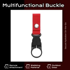 Outdoor Multifunctional Mountaineering Buckle Portable Water Bottle Buckle for Backpacks Hiking Camping Travel pororo bike lock Webbing Material Secure Attachment