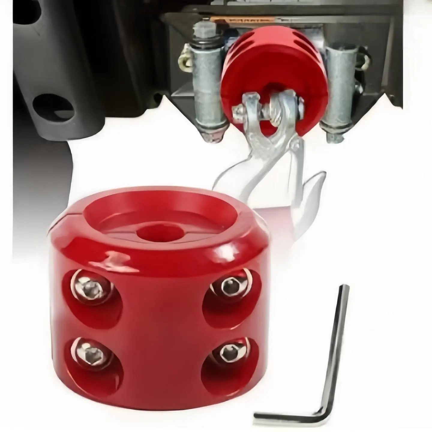 Rubber Winch Cable Hook Stopper, Stainless Steel Screws & Nuts, Line Saver with Allen Wrench Included, Rigging Accessories Parts for Sailing