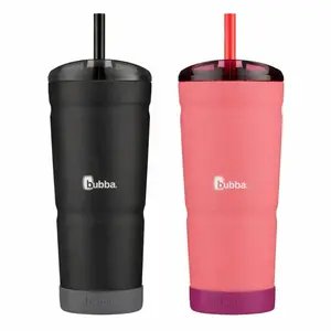 Bubba Envy 24oz Insulated Stainless Steel Tumblers Black & Electr Berry 2 Pack Durable Drinkware