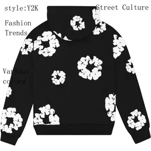 Y2K Hooded Athletic Tracksuit Unisex 2 Piece Running Clothing Long Sleeve Hoodie Sweatshirt + Track Pants Set Embroidered Kapok Loose Jeans Denim Tears Hoodie Lady Clothes 2 Piece Sets Women