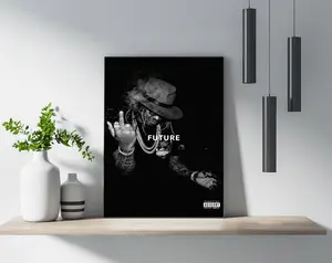 Minimalist Future Rapper Poster For Hip-Hop Fans Perfect Wall Art Decor for Boyfriend Decoration Artwork Gift Glass
