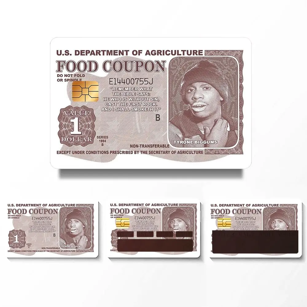 Food Coupon Card Pattern Credit Card Sticker, 4 Counts Ultra-thin Waterproof Scratch Resistant Sticker, Personalized Bank Card Skin Protector,  Funny Gift, Sticker Cards, Waterproof Stickers