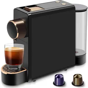 Espresso Machine Compatible with   Capsules, 20 Bar High  Single Serve Coffee Maker, Programmable Mini Pod Coffee Machine with 18oz  for Espresso & Lungo - Black