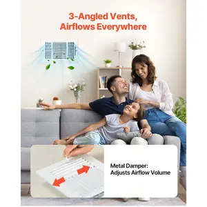 VEVOR Floor Registers 3-Way 6 x 10 Inch Iron Floor Vents for HVAC Grilles 6-Pack White