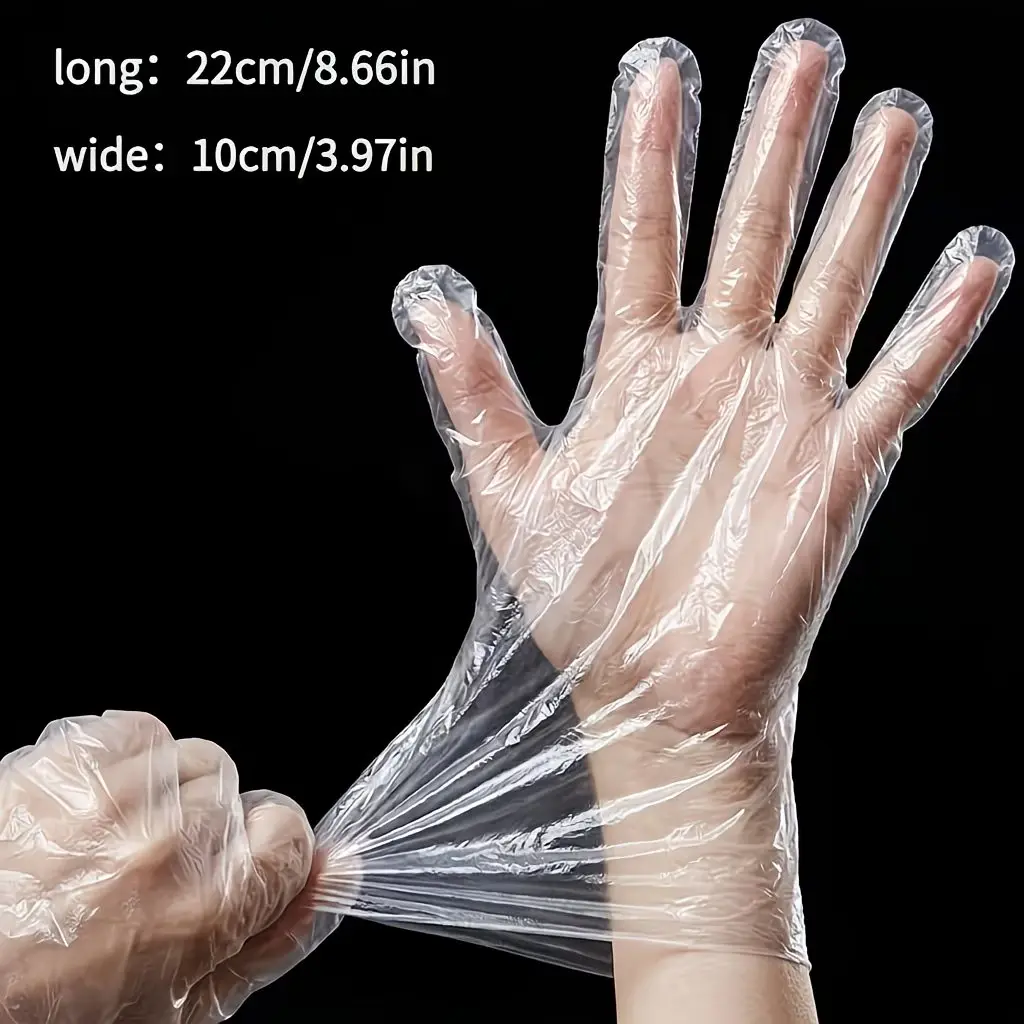 200/300 Disposable Transparent Gloves, Lightweight and Comfortable, Versatile and Smooth Texture, Suitable for Home Cleaning Household Water Proof