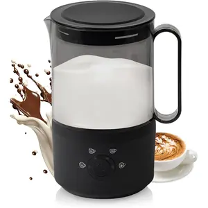 4-in-1 Electric Milk Frother and Steamer, 10oz / 300ml Warm and Cold Foam Maker for Coffee, Latte & Cappuccino, Black