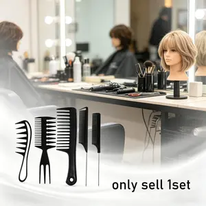 Wide Tooth Curl Comb Detangling Comb stainless steel pointed tail hair professional hair comb hair brush salon hair styling tool hair comb Special for real hair wigs