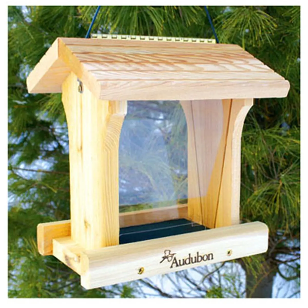 212 MAIN 8.75 in. Cedar Wood Bird Feeder, Durable Easy-Fill Bird Feeder House with Top-Opening Design