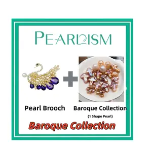 【Adee】Swan  Pearl Brooch + Baroque pearl  Collection (Min 1 pc Baroque pearl) [Open in live ]｜Freshwater Baroque Pearl