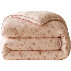 3PCS Comforter Twin Size Bed Set, Soft Marshmallow Comforter Sets, Cute Bedding Set for Kids Girls Teen, Microfiber Lightweight All Bedroom (Pink Petals)