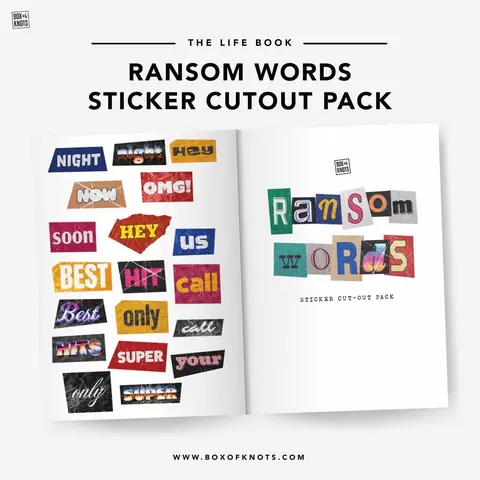 Ransom Word Sticker Collage Cutout Pack - Junk Journaling & Scrapbooking - Ideal for Creative Expression journal Diy Kit