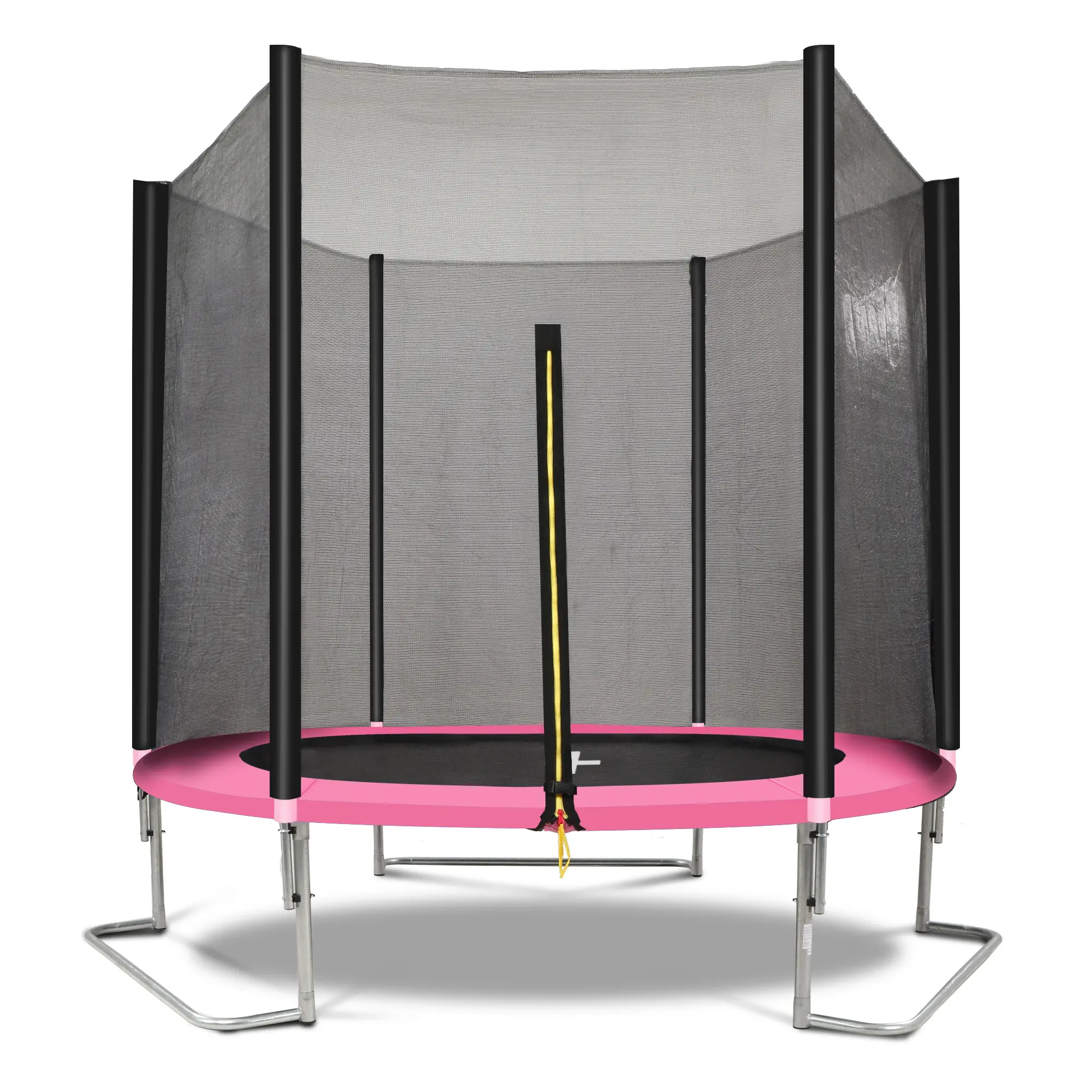6FT/8.25FT Pink Trampoline with Safety Enclosure Net, Outdoor Backyard Bounce Play Equipment