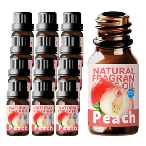 12pc 10ML Peach Essential Oil Set, Natural Essential Oils, Fruit Scented Aromatherapy Oils, Home Fragrance Diffusers, Long-Lasting Non-Irritating, Perfect Gift