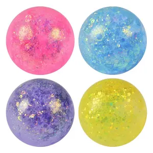 6CPS Sparkling Pearlescent Clear Jelly Stress Balls, 6CM Ice Crystal Soft Elastic Squeeze Gadgets, Portable Anti-Anxiety Sensory Decompression Daily Good Items