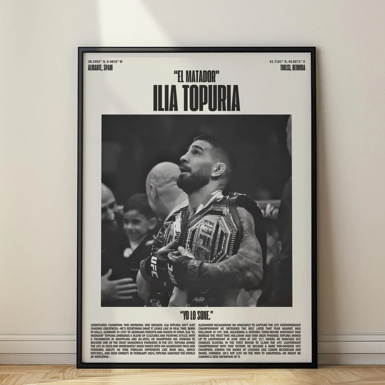 Ilia Topuria "El Matador" UFC Minimalist Poster, Art Print
