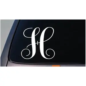 LETTER H 6" monogram sticker decal truck car window teach craft initials *D779*