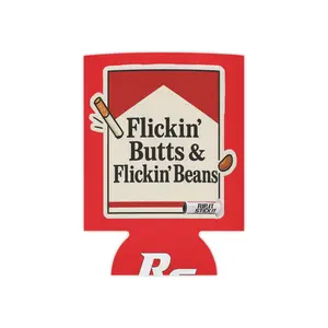 Flickin' Butts & Flickin' Beans Can Cooler | Rip It and Stick It