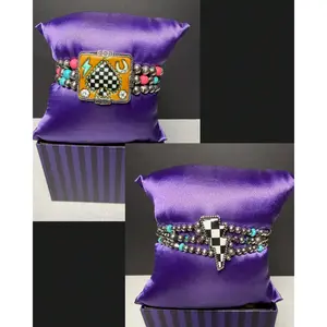 Checkered Spade or Lightning Bolt Stretch Bracelets