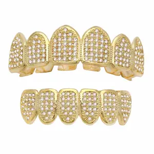 GRILLZ SET GOLD FULLY ICED OUT
