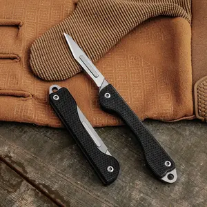 1pc Mini Folding Knife with 10 Replacement Blades, Edc Multi-Functional Portable Cutting Tool for Camping, DIY Craft Gift