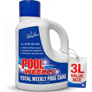 Weekly Pool Treatment with Phosphate Remover, Pool Clarifier and Pool Waterline Cleaner, Saltwater Safe, 3L