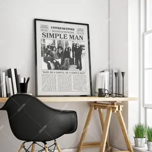 Lynyrd Skynyrd Retro Newspaper Print, Simple Man Poster No Frame, Simple Man Lyric Print, Lynyrd Skynyrd Poster