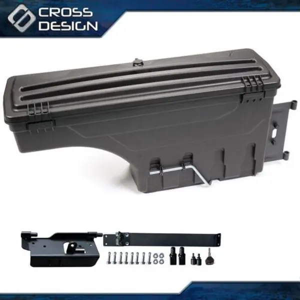 CROSSDESIGN ABS Car Storage Box for 02-18 RAM Dodge 1500/2500/3500, Rear Left Truck Bed Storing Accessory