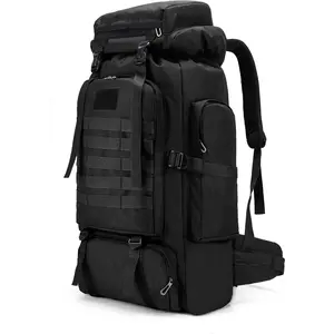 80L Hiking Backpack Lightweight Oxford Fabric Tactical Travel Daypack Water Resistant for Camping Mountaineering Trekking Men Women
