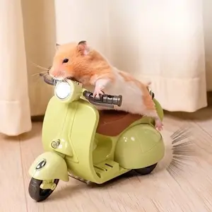 Pet Toys Mini Motorcycle Electric Bike Toy Kitten Hamster Stunt Rotation Labubu Accessories Scooter Motorcycle with Lights Music